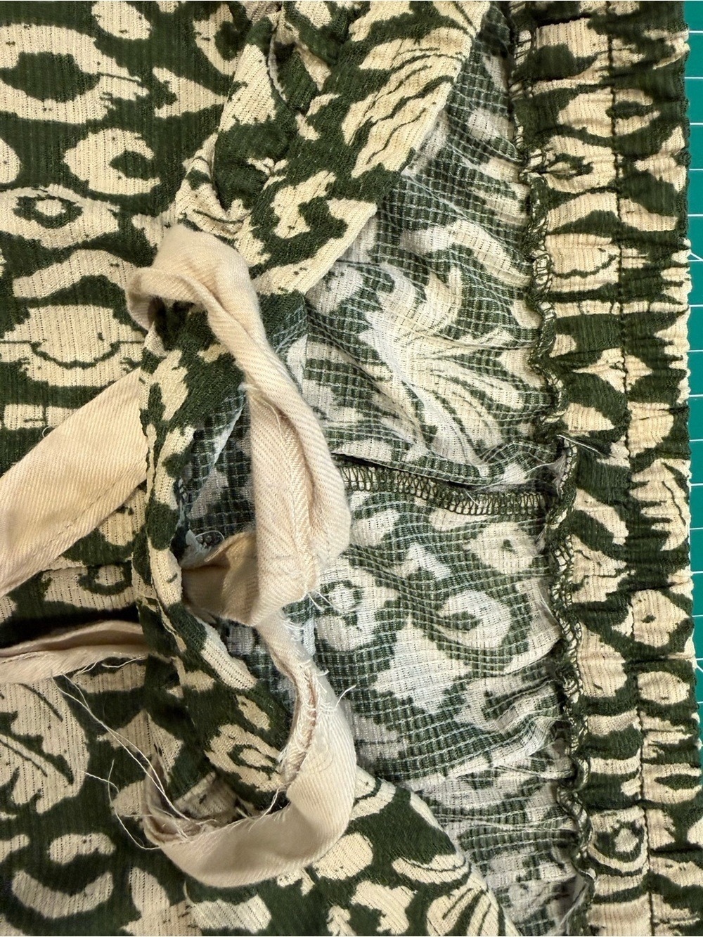 Boho Palm Print Lace Trim Wide Leg Pants S/M Flowy Festival - Picture 11 of 11